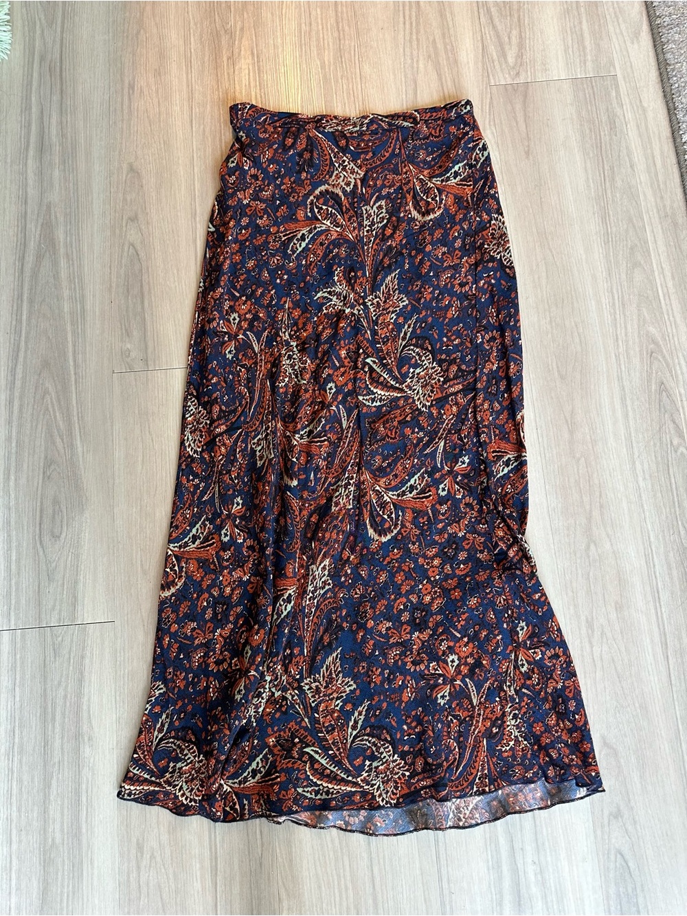 Free People Navy Floral Paisley Maxi Skirt - Women's Small